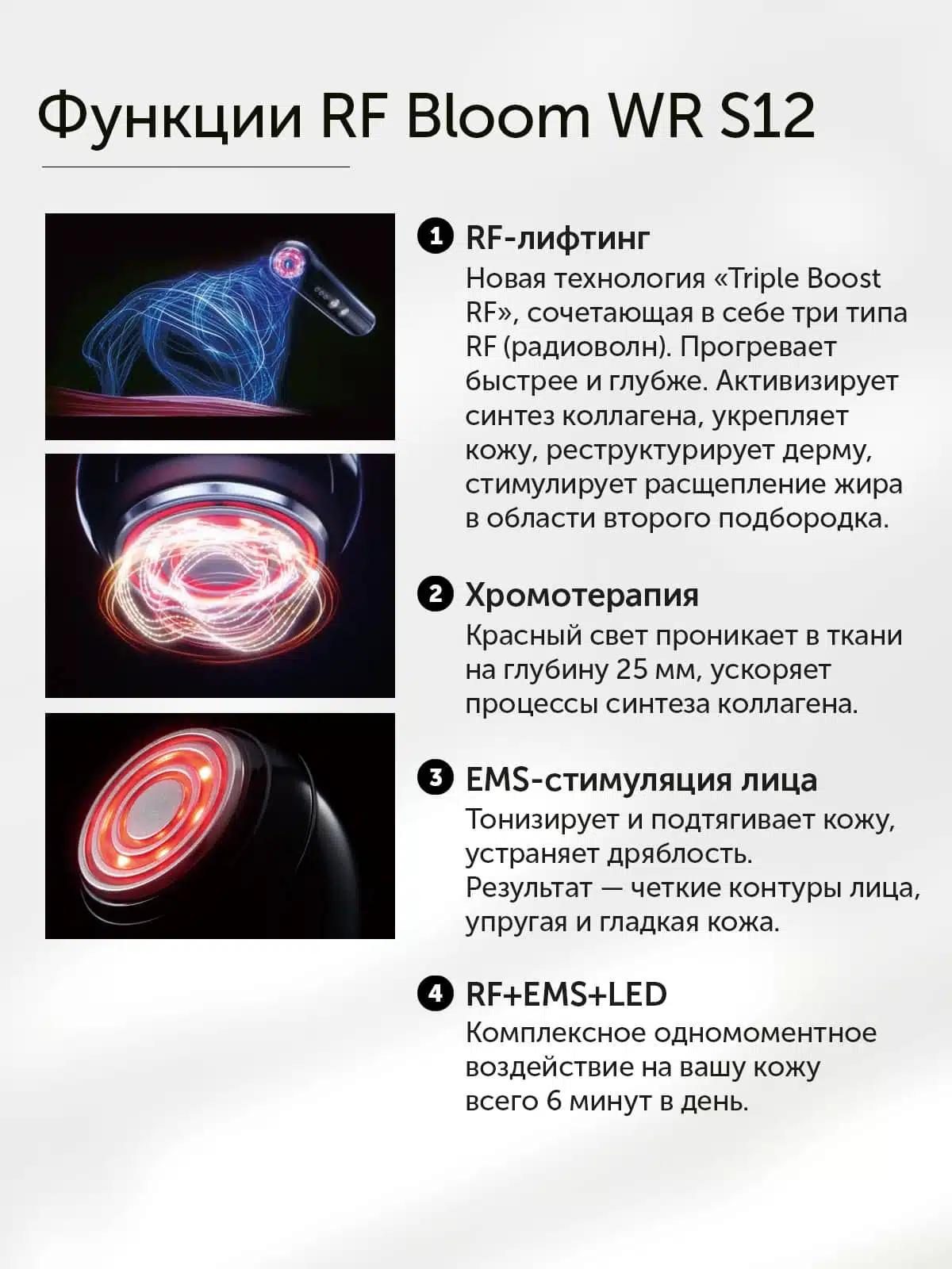Бет терісін терең көтеруге және әжімдерді кетіруге арналған YA-MAN RF Bloom WR Star премиум массажері - кескін 5